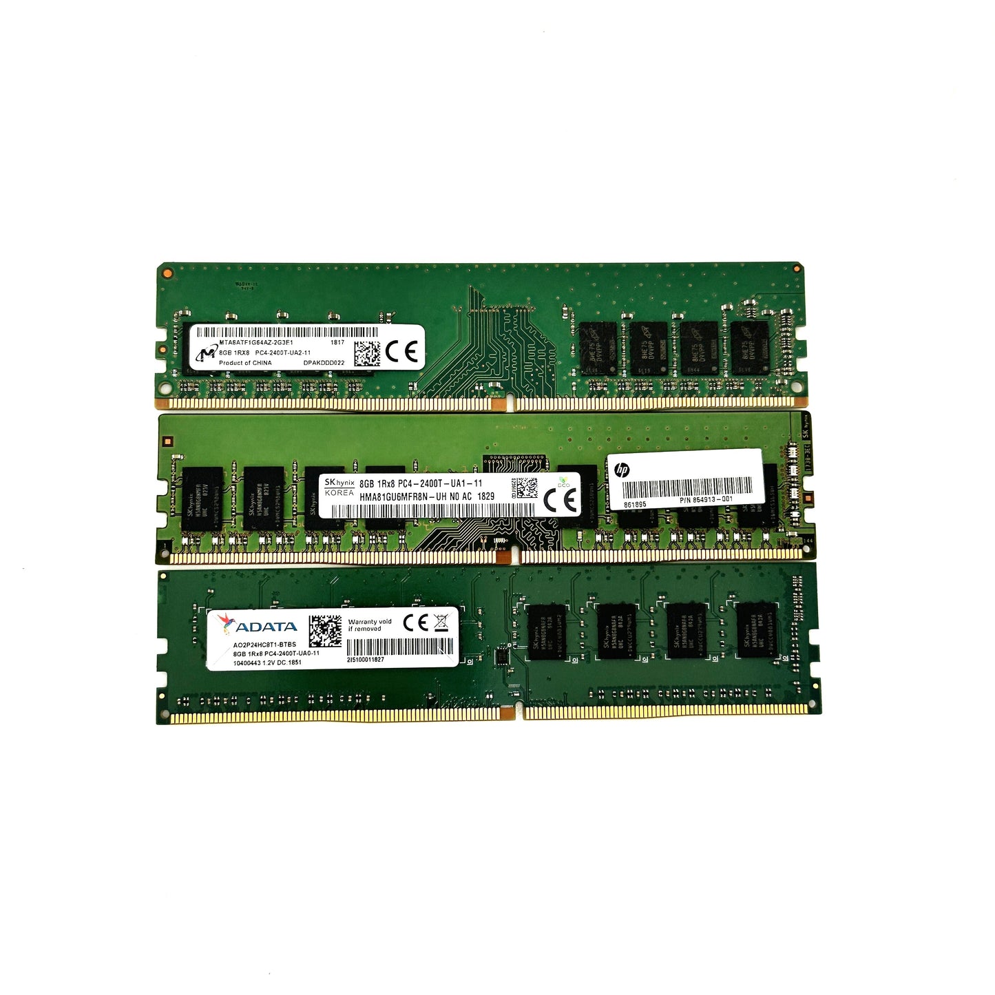 Mixed brand 8GB DDR4 Desktop Memory Pulls