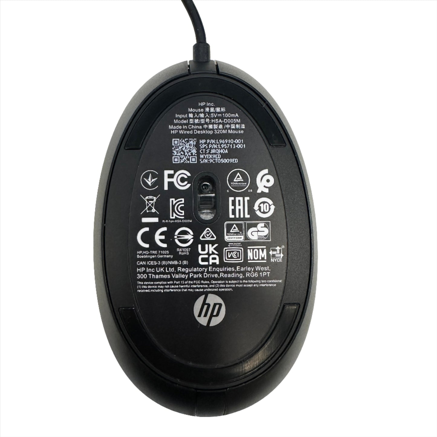 HP 320M USB Wired Desktop Mouse L96910-001