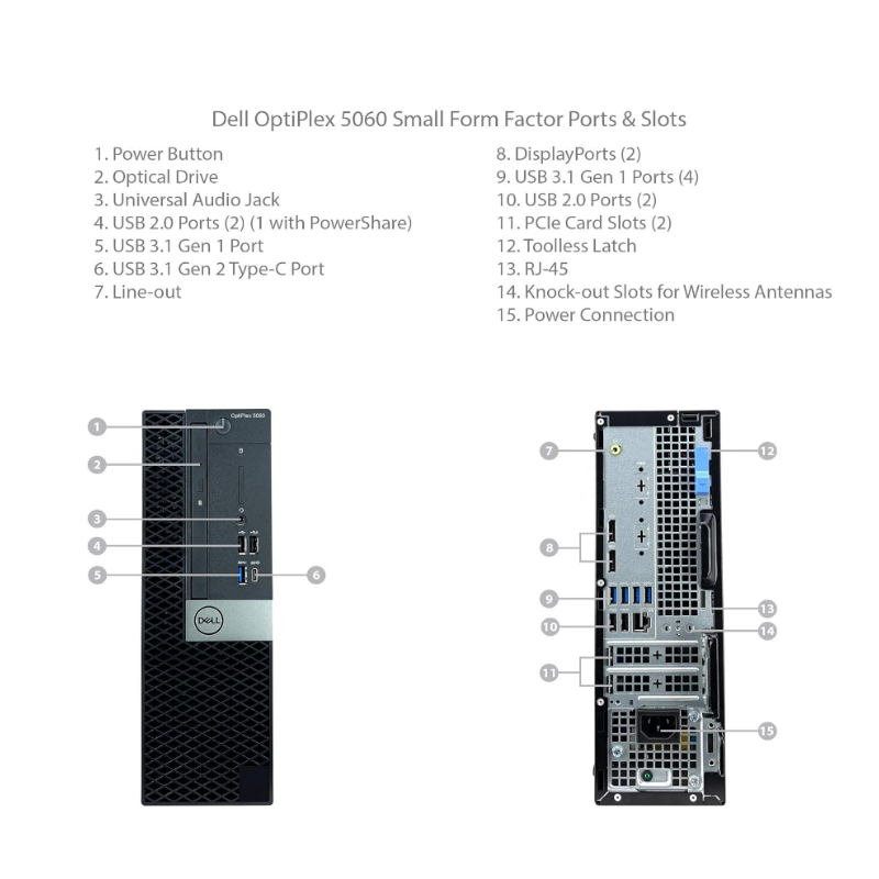 Dell Optiplex 7060 Micro Core i7-8700 16GB 512GB SSD Windows 10 Pro Refurbished