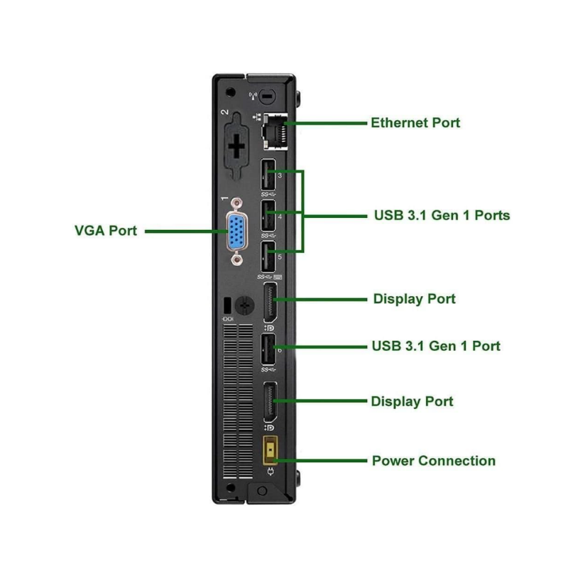 Lenovo Thinkcentre M910Q Tiny Core i5-7500T 16GB 256GB SSD Windows 10 Pro Refurbished