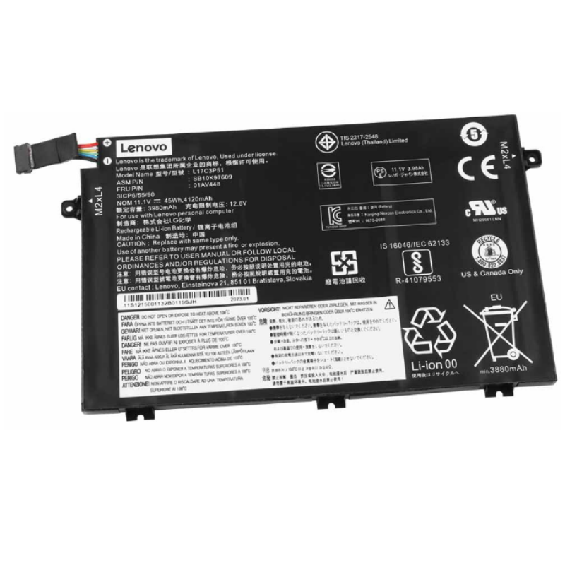 Lenovo L17L3P51 Laptop Battery for Lenovo ThinkPad E480 E490 E590 E14 E15 Series 11.1V 45Wh