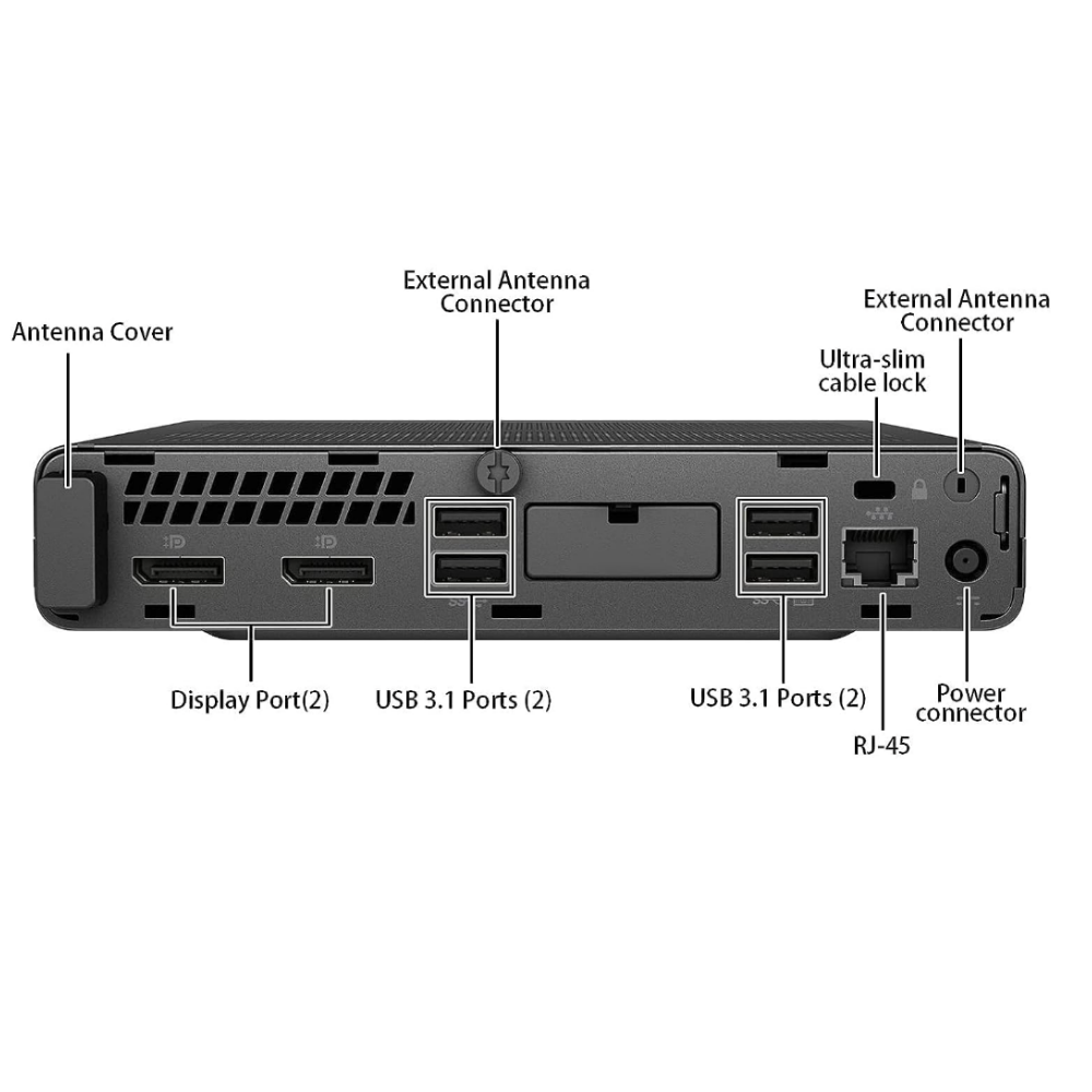 HP EliteDesk 800 G5 Desktop Mini Intel Core i7-9700T 16GB 256GB SSD W11P Refurbished