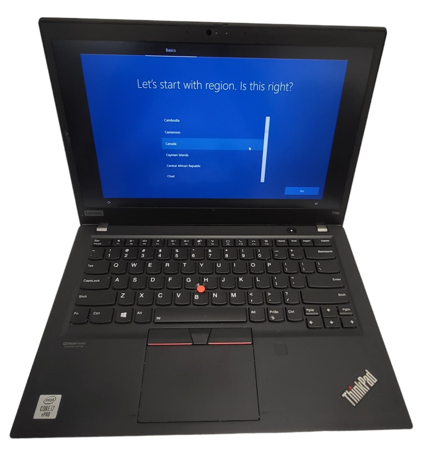 (Grade A-) Lenovo ThinkPad T14s G1 CI7-10610U 8GB 256GB SSD 14in FHD W10P